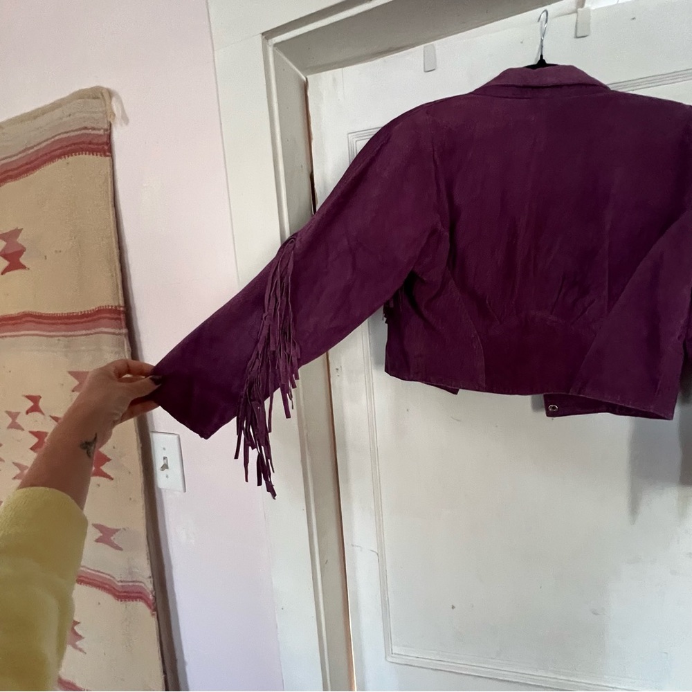 VTG Purple suede fringe jacket - Picture 9 of 13